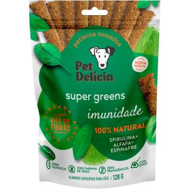 Imagem de Snack Pet Delícia Petisco Natural para Cães Sabor Alfafa e Espinafre - 120g