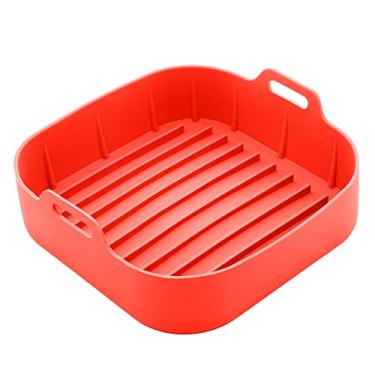 Imagem de LYOR - Forma Quadrada de Silicone para Air Fryer Vermelha 20cm x 7cm
