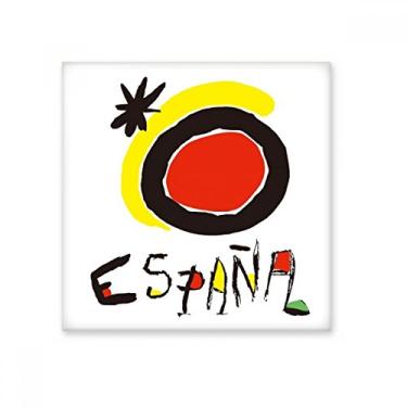 Imagem de Azulejo de cerâmica Espanol vermelho amarelo sol brilhante decalque pedra adornada tijolo vitrificado