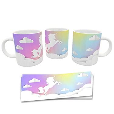 Imagem de Caneca Divertida Unicórnio Nuvens Presente Geek cor:Roxo
