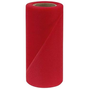 Imagem de Tecido de tule – 15 cm de largura x 25 metros, Vermelho, 6 Inch x 25 yards