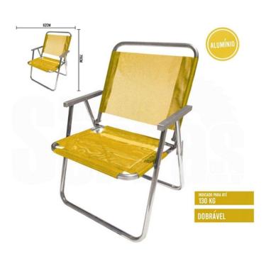 Imagem de Cadeira De Praia Varanda Extra Larga 130Kg Em Aluminio Cad0408