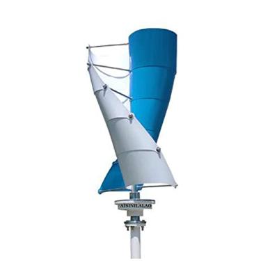 Imagem de AISINILALAO 10000W Wind Vertical Turbine Generator Alternative Free Windmill 24V 48V MPPT Hybrid Controller para sistema de uso doméstico (azul, 48V),48v
