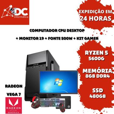 Pc Gamer Fácil Ryzen 5 5600g Vega 7 Ssd 960gb 16gb Ddr4 500w