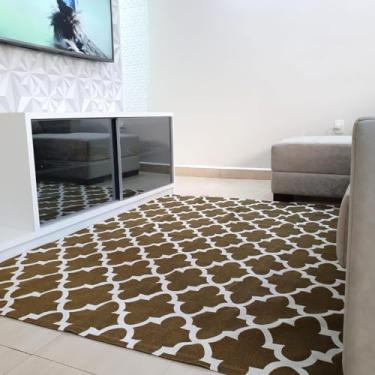 Imagem de Tapete Sala Quarto Com Antiderrapante Moderno 150x200 Emborrachado