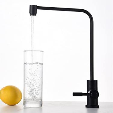 Imagem de Torneira de latão ouro escovado torneiras com filtro de água potável, preto