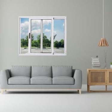 Imagem de Janela Vitrô de Alumínio 2 Folhas 120 x 120cm Linha 25 Esquadrias Bergamo Branco