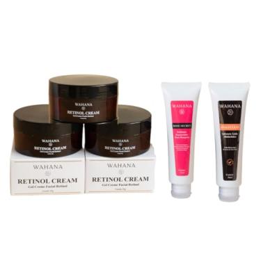 Imagem de Kit: 3 Retinol Wahana + Sabonete Liquido Ácido Hialurônico + Esfoliante de Rosa Mosqueta