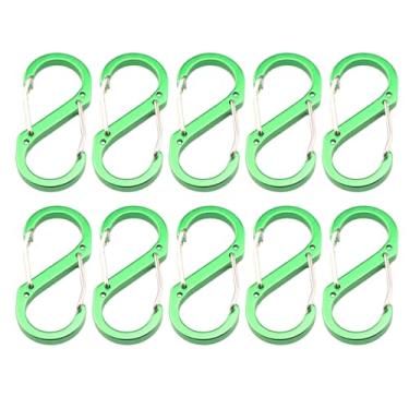 Imagem de 10 Pçs Forma S Pequenos Mosquetões Clipes Metal Gancho Ar Anti Roubo Mochila Fivela Mini Bloqueio Mosquetão Metal Mosquetão Acampamento Ar Fivela Acessórios