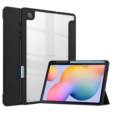 Imagem de Estojo protetor para tablet Capa compatível com Samsung Galaxy Tab S6 Lite 2024 SM-P620/P625/P627/Tab S6 Lite 10,4 polegadas 2022/2020 com parte traseira transparente transparente e capa de moldura TP