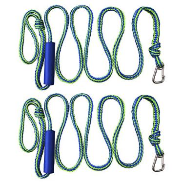 Imagem de Linhas de ancoragem para barco de pesca PWC Shaddock, pacote com 2 cordas de reboque com clipe e laço, tubo de corda de linha trançada resistente, ideal para jet ski, barco de água, caiaque disponível em 4 tamanhos, 2pack 2/5inch*10ft