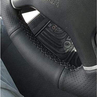 Imagem de JEZOE Capa de volante de couro preto costurada à mão, adequada para Mitsubishi Pajero 2007-2014 Galant 2008-2012