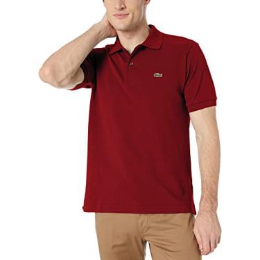 Imagem de Lacoste Camisa polo masculina clássica manga curta Piqué L.12.12 Núcleo da camisa polo, Bordeaux vermelho, G