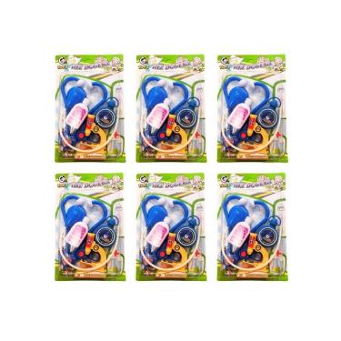 Imagem de Kit Brinquedo Mini Doutor(a) Médico(a) 4 Acessórios: Presente Lembrancinha Aniversário Crianças - 6 Unidades