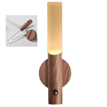 Imagem de Luminaria Bastao LED Bateria Recarregavel USB Inteligente Base Magnetica Luz Noturna Sensor Presença Movimento Decoraçao Iluminaçao