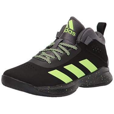 Imagem de adidas Tênis de basquete unissex infantil Cross Em Up 5 Wide, Preto/verde sinal/cinza, 11 Wide Little Kid