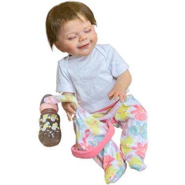 Imagem de QIYANER Bebe reborn menina de silicone solido,bebe reborn realista recem nascido - 20 polegada 1,3 kg lavável feito à mão bebê reborn de silicone sólido menino/menina bebe reborn silicone,Bebezinha