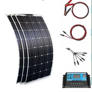 Imagem de AISINILALAO 300W Painéis solares flexíveis Painel solar monocristalino impermeável para casa, camping, barco, fazenda de galpão, RV (3Pcs 100W)