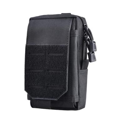 Imagem de Azarxis Bolsa tática EDC, bolsas utilitárias Molle, organizador de dispositivos, bolsa de cintura, bolsa IFAK, bolsa para smartphone, estojo para ferramentas e bolso (preto)