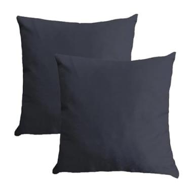 Imagem de Kit 2 Capas para Almofada em Veludo Liso Quadrada Cinza Chumbo