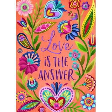 Imagem de LUX PRESS Love is the Answer cartões de felicitações luxuosos | Cartões de notas 5 x 7 em branco para todas as ocasiões, pacote com 10 envelopes | Cores deslumbrantes impressas em papel reciclado de