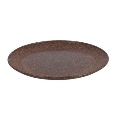 Imagem de Prato Raso Lanche Marrom 20cm Bar Festa Restaurante BPA Free - EVO