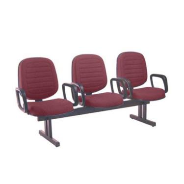 Imagem de Cadeira em Longarina com 03 lugares Linha Blenda Vermelho - Design Off