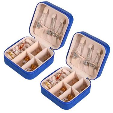Imagem de Kit 2 Mini Porta Joias Com Divisória portatil varias cores lembrança f