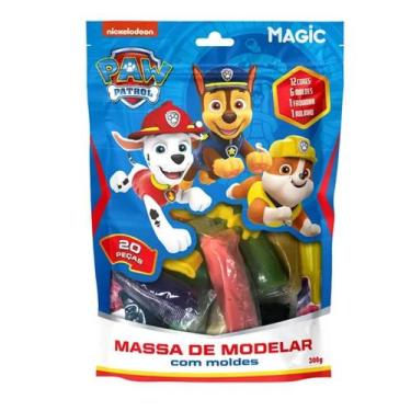 Imagem de Massa de Modelar 12 cores 6 moldes 2 itens patrulha canina pacote azul