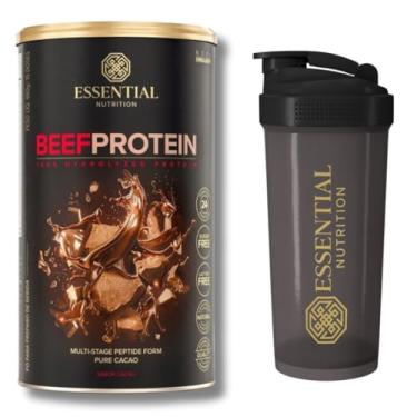 Imagem de Kit Beef Protein - Essential Nutrition - Whey da Carne + Coqueteleira Oficial (15 doses, Chocolate amargo)