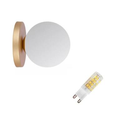 Imagem de Plafon Arandela Parede Teto Globo Quarto Dourado +Lâmpada G9 - Lustre 