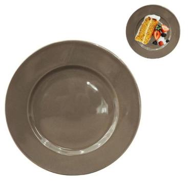 Imagem de Prato Raso De Sobremesa Em Cerâmica Nude 18cm Buffet - Class
