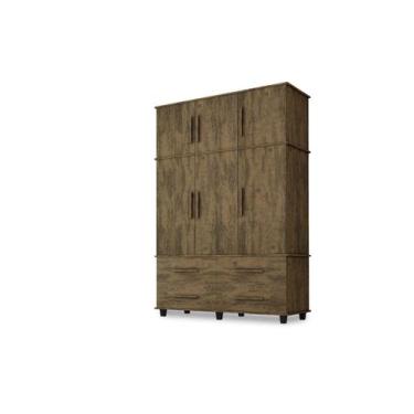 Imagem de Roupeiro Triplex Elegance  7 portas 4 gavetas espelho Canela - TRIN.