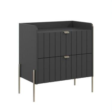 Imagem de mesa de cabeceira com gaveta grafite para quarto moriah 60cm - Aprire 