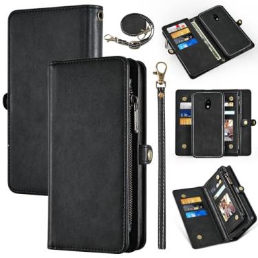 Imagem de Dswteny Capa carteira para Samsung Galaxy J7 Star J 7 Crown 7J Refine 2018 J7V V 2ª geração com capa de telefone destacável, capa de celular retrô de couro PU para Aura S767VL SM J737V Mulheres Homens