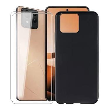 Imagem de KJYFOANI Capa para Asus Zenfone 11 Ultra, com [2 películas protetoras de tela de vidro temperado], capa preta de silicone macio à prova de choque para Asus Zenfone 11 Ultra (6,7 polegadas) - Não toque
