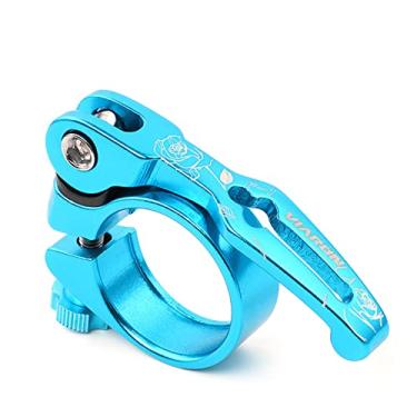 Imagem de VIARON Braçadeira de poste de assento de bicicleta de liga de alumínio de liberação rápida braçadeira de assento de bicicleta 31,8/34,9 mm (azul, 31,8 mm)