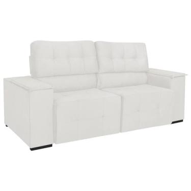 Imagem de Sofá Cama Retrátil Sala Vicenza 210cm Bouclé - Doce Sonho Móveis, Bran