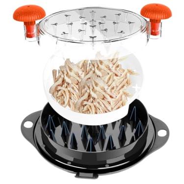 Imagem de Ferramenta para triturar peito de frango laranja transparente com 1 pincel branco