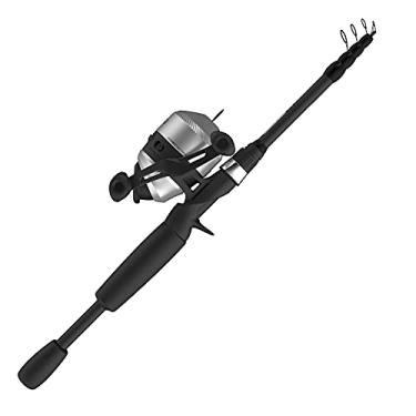 Imagem de Zebco Carretel Spincast 33 e combo de vara de pesca telescópica, extensível de 58 cm a 182 cm, carretel de pesca antirreverso com alerta de mordida, prata/preto