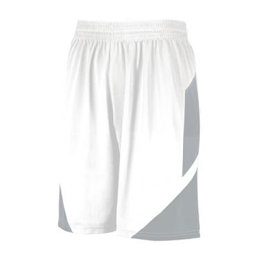 Imagem de Short de basquete Augusta Youth Step-Back Branco/Prata GG