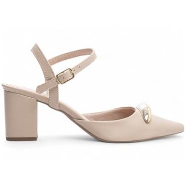 Imagem de Sapato Scarpin Salto Baixo Bico Fino Bege Torricella AVS 692C (Bege, BR, Adulto, Numérico, 39)