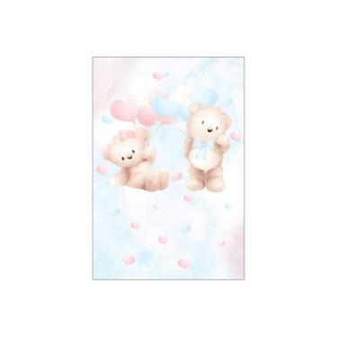 Imagem de Painel De Festa Vertical 1,50 x 2,20 - Revelação Ursinhos Balões 054 -