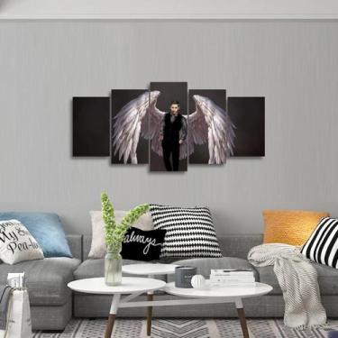 Imagem de Quadro decorativo Lucifer Morningstar Mosaico Para Quarto - Wall frame
