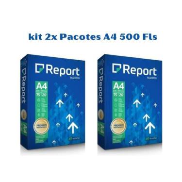 Imagem de Papel Sulfite Branco 500 Folhas Report Premium A4 75g 2 Pct.