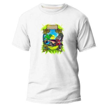 Imagem de Camiseta Algodão Premium Estampa Digital Selva Praia Lazer - NoBrand, 