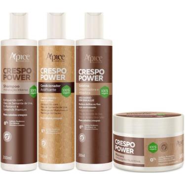 Imagem de Kit Apse Crespo Power Shampoo Condicionador Mascara Gelatina Ativadora
