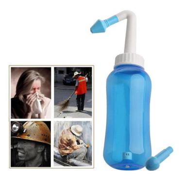 Imagem de Higienizador Ducha Nasal Lavador Lavagem Sinusite - 300ml Cor Azul - S