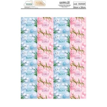 Imagem de Adesivos em Vinil Chá Revelação Bebê Decoucria, Modelo 06