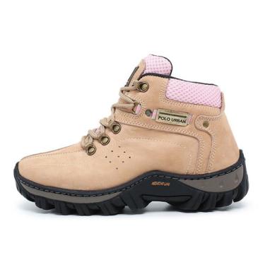 Imagem de Bota Coturno Feminino Adventure Americano em Couro Bege Polo Urban, 39